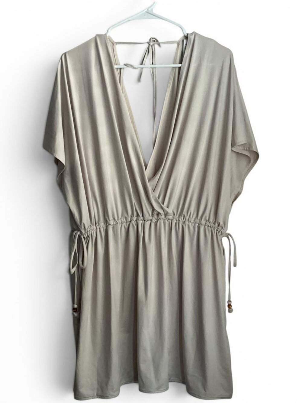 NWT H&M V-neck Beach Dress in Pale Beige - Size M/L